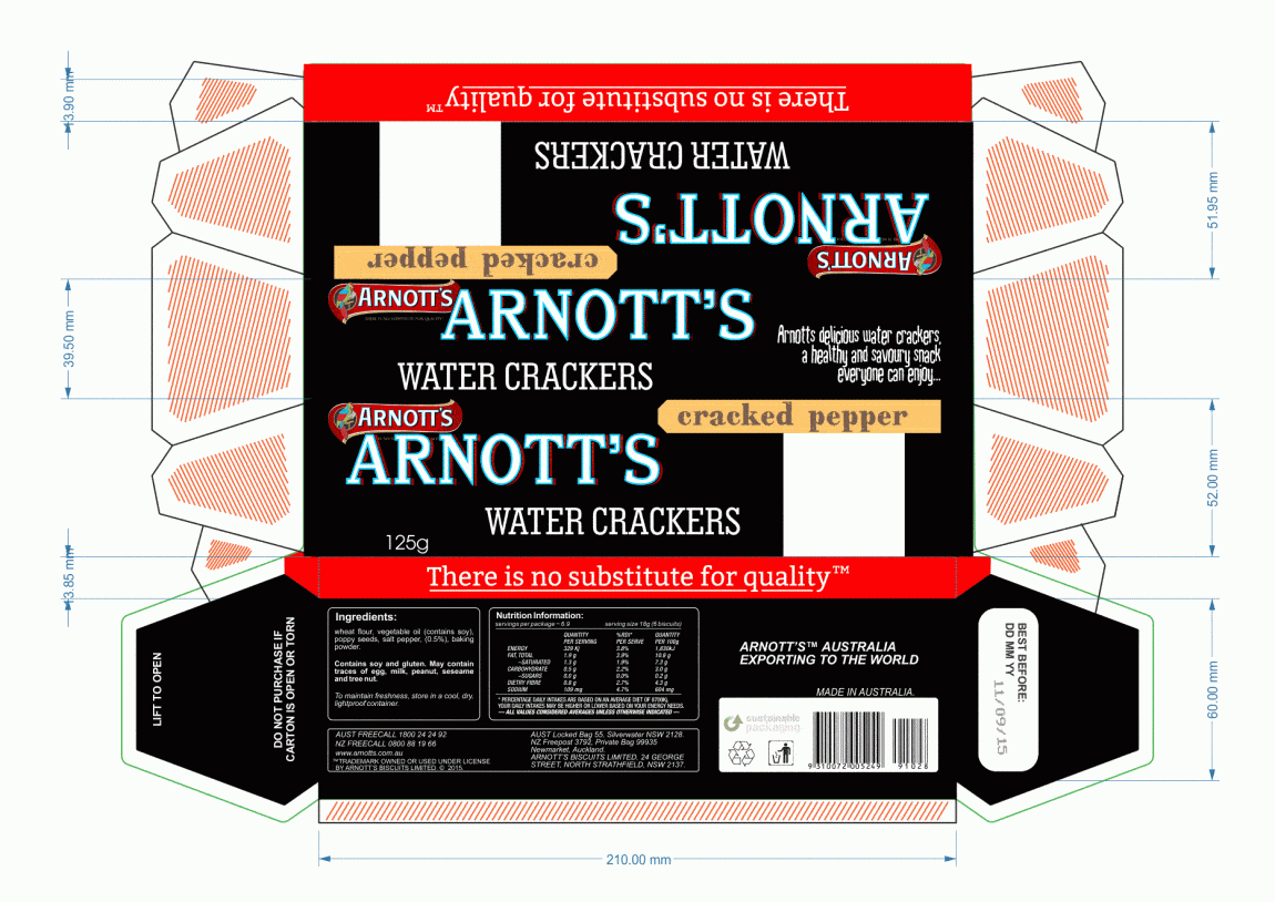 Arnotts biscuits watercrackers new packaging prototype