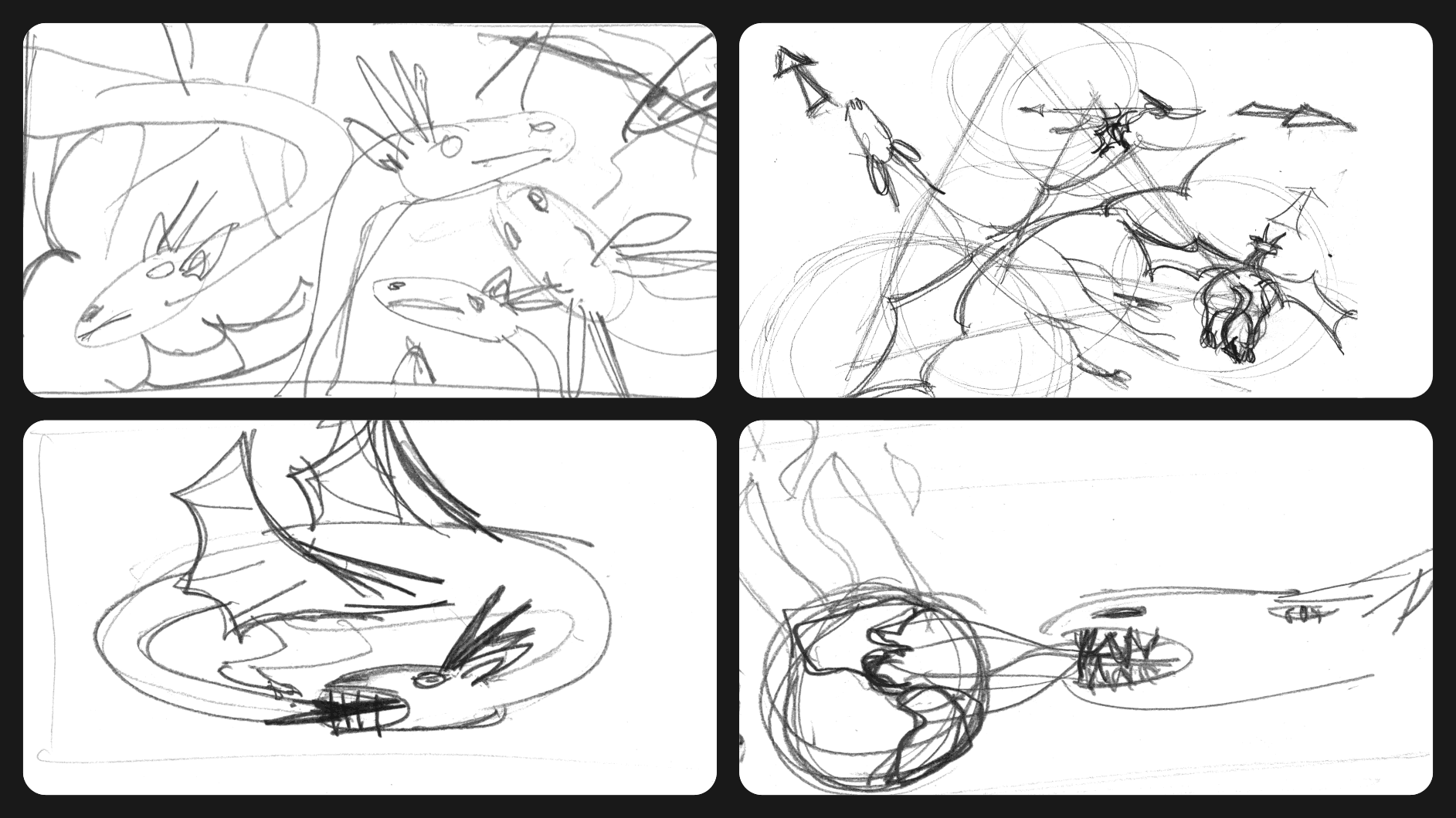 dragon thumbnail sketches