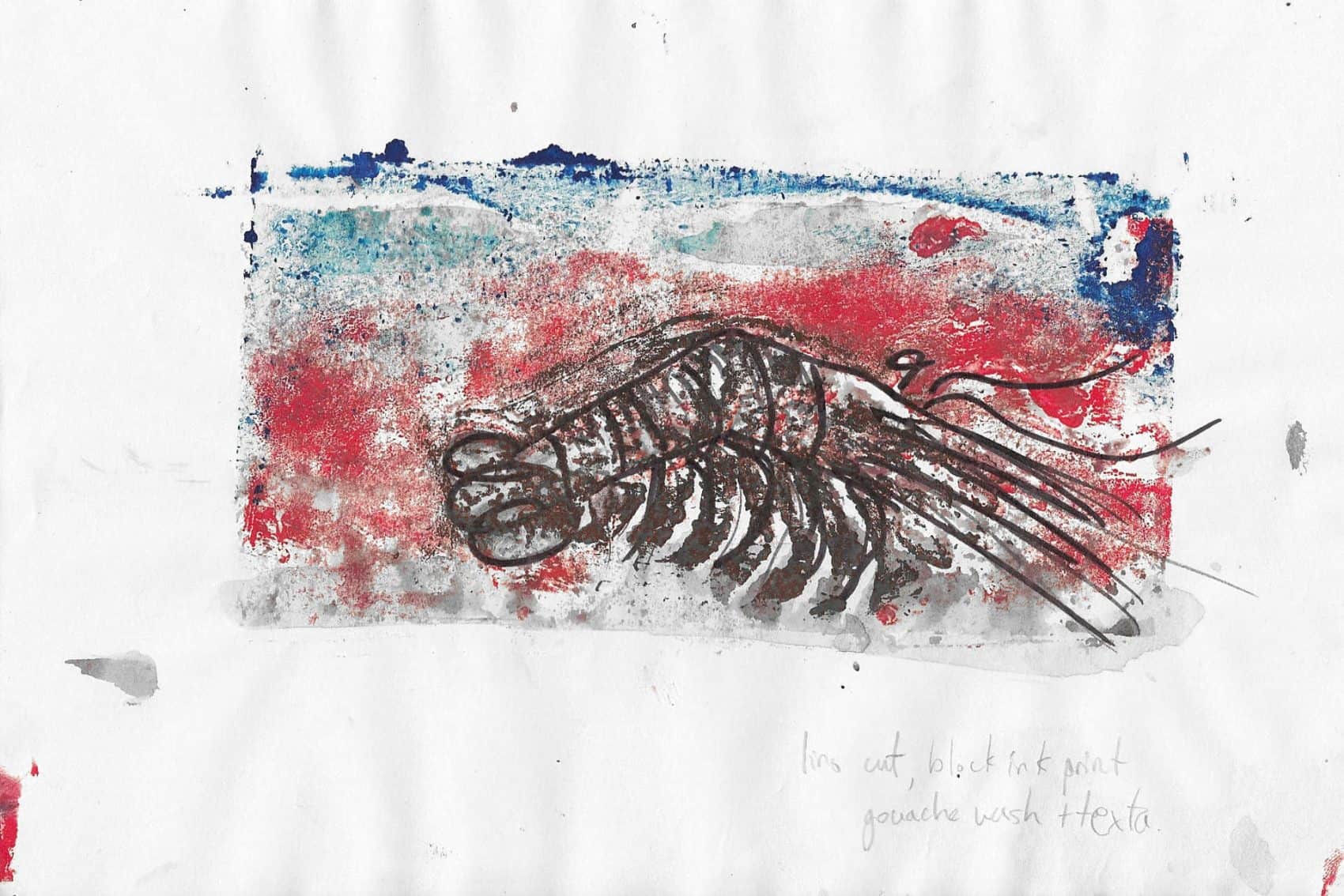 mixed media prawn