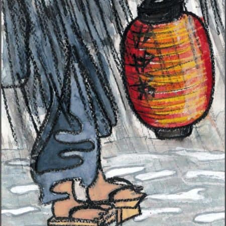Japanese style art & illustration — geta snow lantern